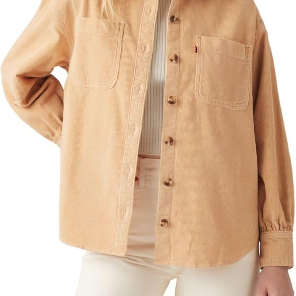 Levi's Beige Corduroy Button-Up Shirt NWT